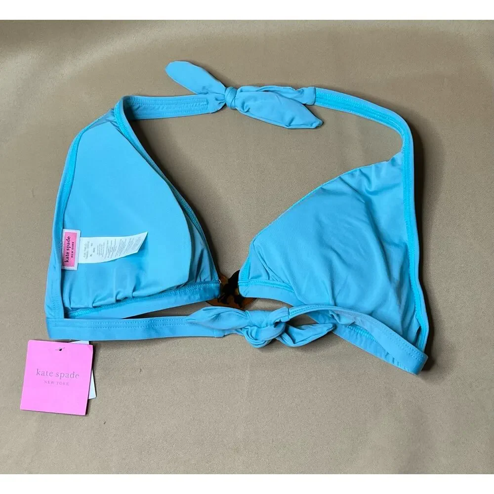 kate spade Light Blue Heart Ring Halter Bikini Top